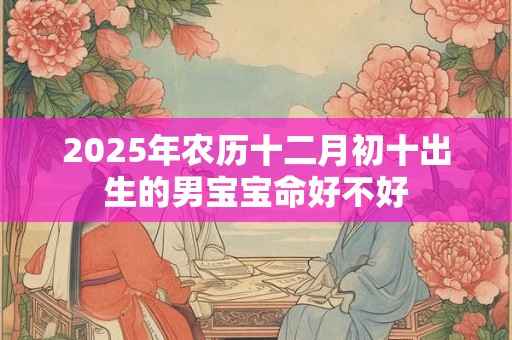 2025年农历十二月初十出生的男宝宝命好不好