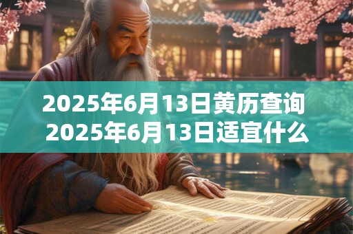2025年6月13日黄历查询 2025年6月13日适宜什么事情