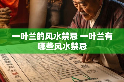 一叶兰的风水禁忌 一叶兰有哪些风水禁忌