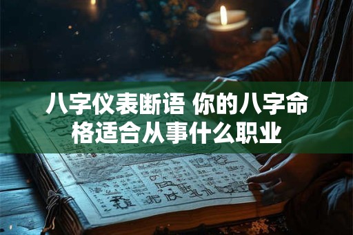 八字仪表断语 你的八字命格适合从事什么职业