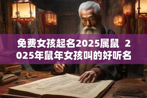 免费女孩起名2025属鼠  2025年鼠年女孩叫的好听名字
