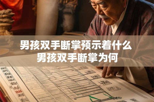 男孩双手断掌预示着什么 男孩双手断掌为何