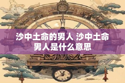 沙中土命的男人 沙中土命男人是什么意思