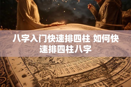 八字入门快速排四柱 如何快速排四柱八字