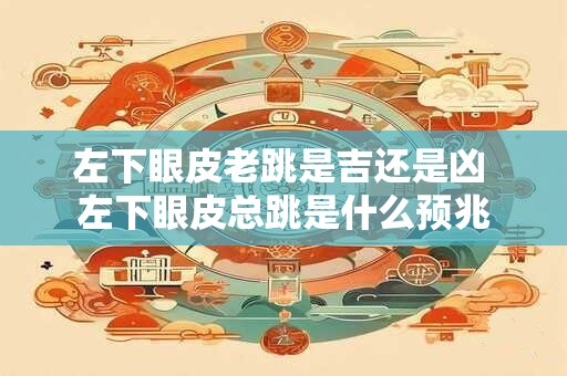 左下眼皮老跳是吉还是凶 左下眼皮总跳是什么预兆