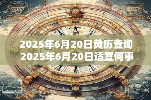 2025年6月20日黄历查询 2025年6月20日适宜何事