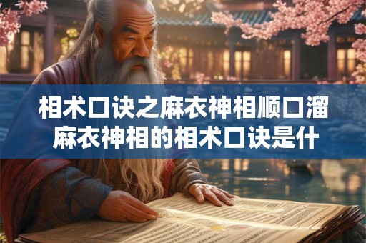 相术口诀之麻衣神相顺口溜 麻衣神相的相术口诀是什么