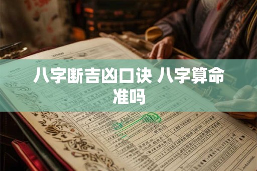 八字断吉凶口诀 八字算命准吗