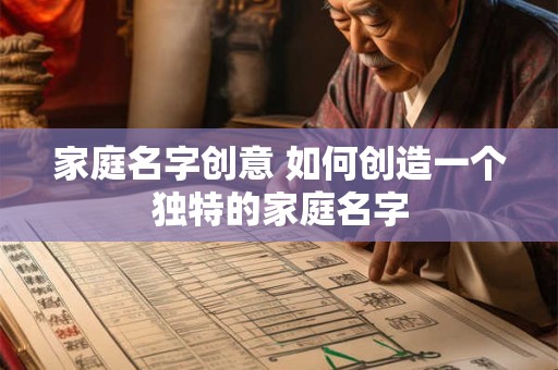 家庭名字创意 如何创造一个独特的家庭名字