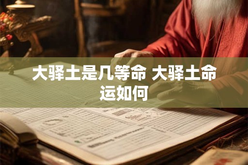 大驿土是几等命 大驿土命运如何