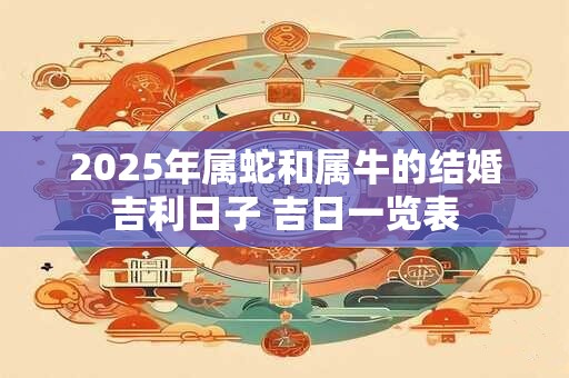 2025年属蛇和属牛的结婚吉利日子 吉日一览表