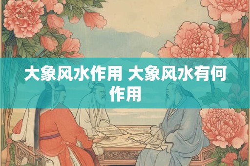 大象风水作用 大象风水有何作用
