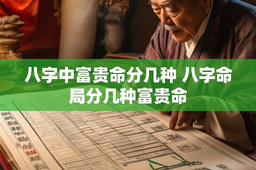 八字中富贵命分几种 八字命局分几种富贵命
