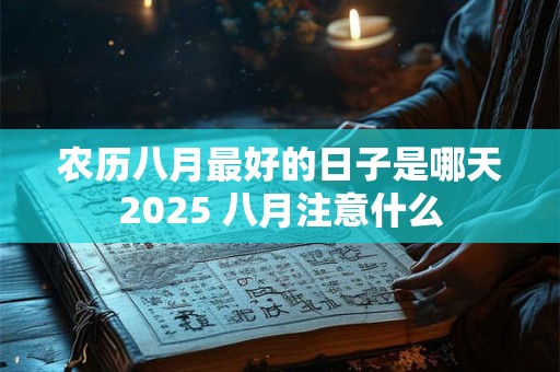 农历八月最好的日子是哪天2025 八月注意什么