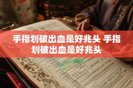 手指划破出血是好兆头 手指划破出血是好兆头