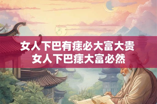 女人下巴有痣必大富大贵 女人下巴痣大富必然