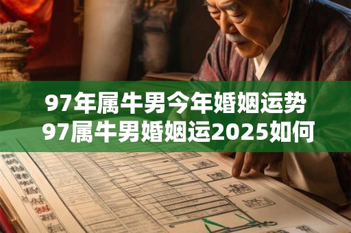 97年属牛男今年婚姻运势 97属牛男婚姻运2025如何