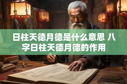 日柱天德月德是什么意思 八字日柱天德月德的作用