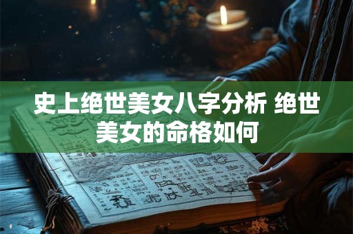史上绝世美女八字分析 绝世美女的命格如何