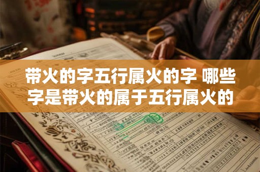带火的字五行属火的字 哪些字是带火的属于五行属火的字