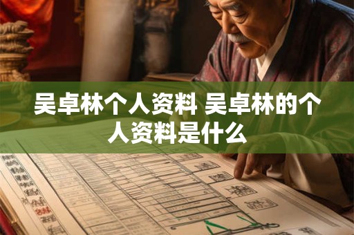 吴卓林个人资料 吴卓林的个人资料是什么