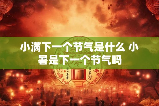 小满下一个节气是什么 小暑是下一个节气吗