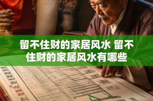 留不住财的家居风水 留不住财的家居风水有哪些