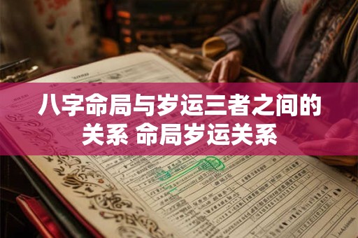 八字命局与岁运三者之间的关系 命局岁运关系
