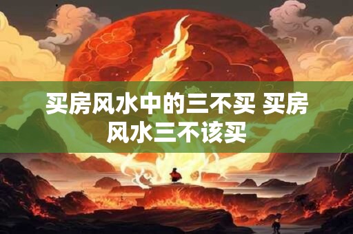 买房风水中的三不买 买房风水三不该买