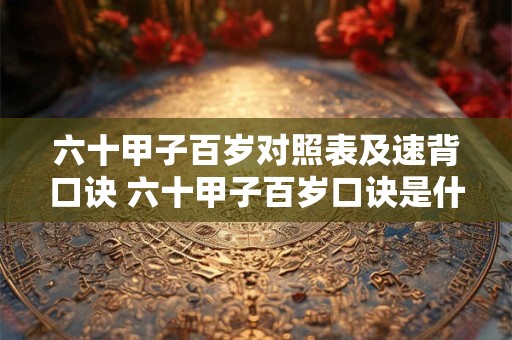 六十甲子百岁对照表及速背口诀 六十甲子百岁口诀是什么