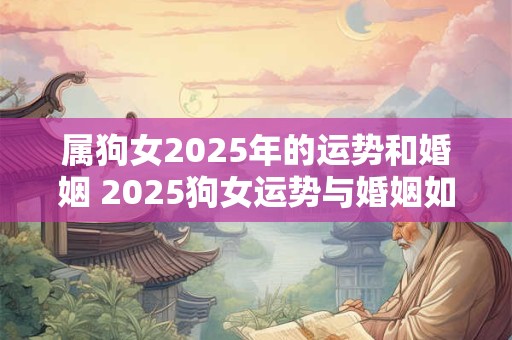 属狗女2025年的运势和婚姻 2025狗女运势与婚姻如何