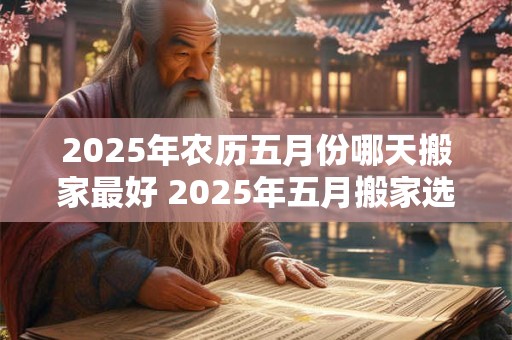 2025年农历五月份哪天搬家最好 2025年五月搬家选哪天