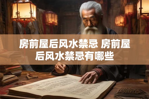 房前屋后风水禁忌 房前屋后风水禁忌有哪些