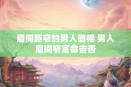 眉间距窄的男人面相 男人眉间窄富命吉否