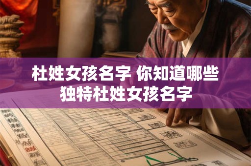 杜姓女孩名字 你知道哪些独特杜姓女孩名字