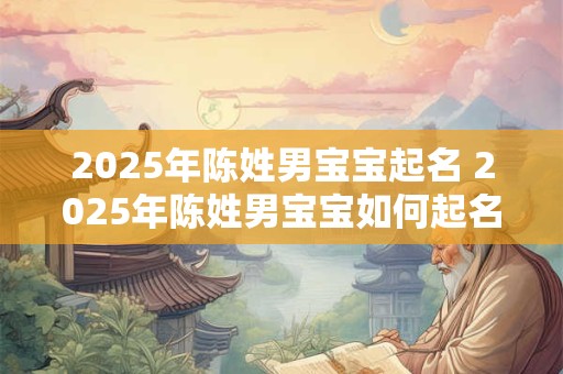 2025年陈姓男宝宝起名 2025年陈姓男宝宝如何起名