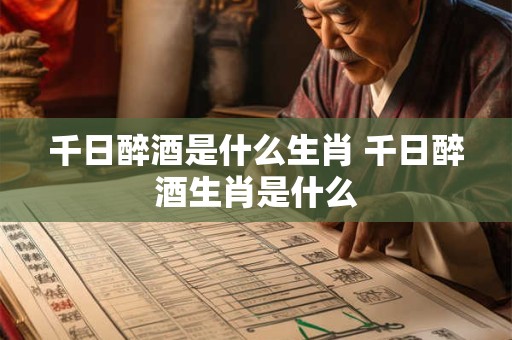 千日醉酒是什么生肖 千日醉酒生肖是什么