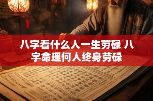 八字看什么人一生劳碌 八字命理何人终身劳碌