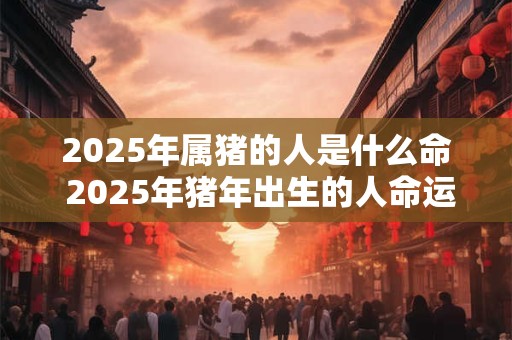 2025年属猪的人是什么命 2025年猪年出生的人命运如何
