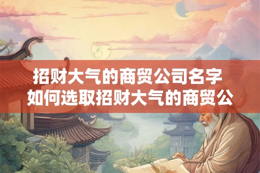 招财大气的商贸公司名字 如何选取招财大气的商贸公司名字