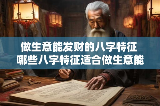 做生意能发财的八字特征 哪些八字特征适合做生意能发财