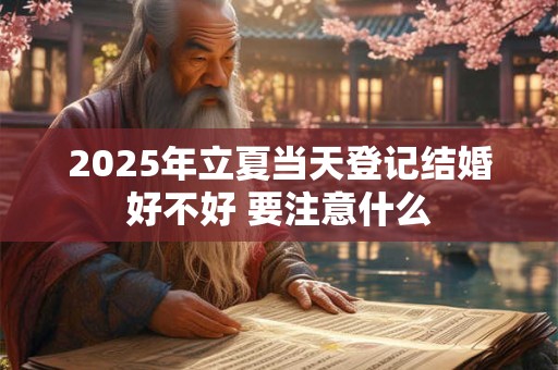 2025年立夏当天登记结婚好不好 要注意什么