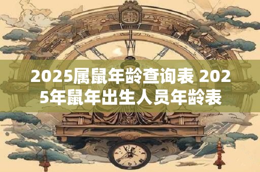 2025属鼠年龄查询表 2025年鼠年出生人员年龄表