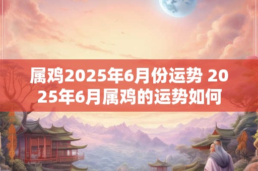 属鸡2025年6月份运势 2025年6月属鸡的运势如何