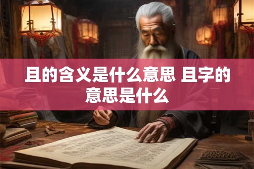 且的含义是什么意思 且字的意思是什么