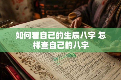 如何看自己的生辰八字 怎样查自己的八字