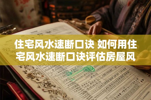 住宅风水速断口诀 如何用住宅风水速断口诀评估房屋风水