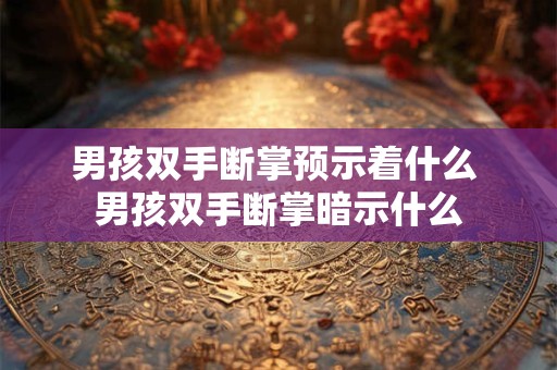 男孩双手断掌预示着什么 男孩双手断掌暗示什么