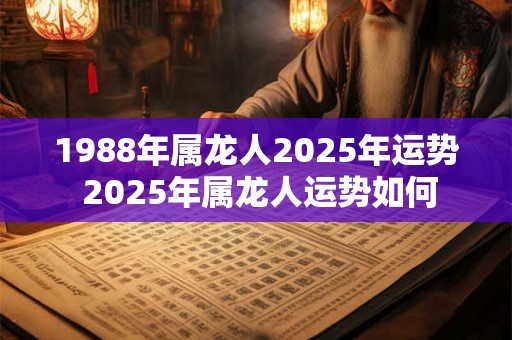 1988年属龙人2025年运势 2025年属龙人运势如何