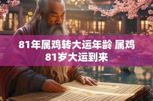 81年属鸡转大运年龄 属鸡81岁大运到来